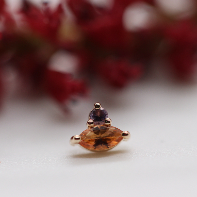 Matcha - Peach Topaz & Light Amethyst