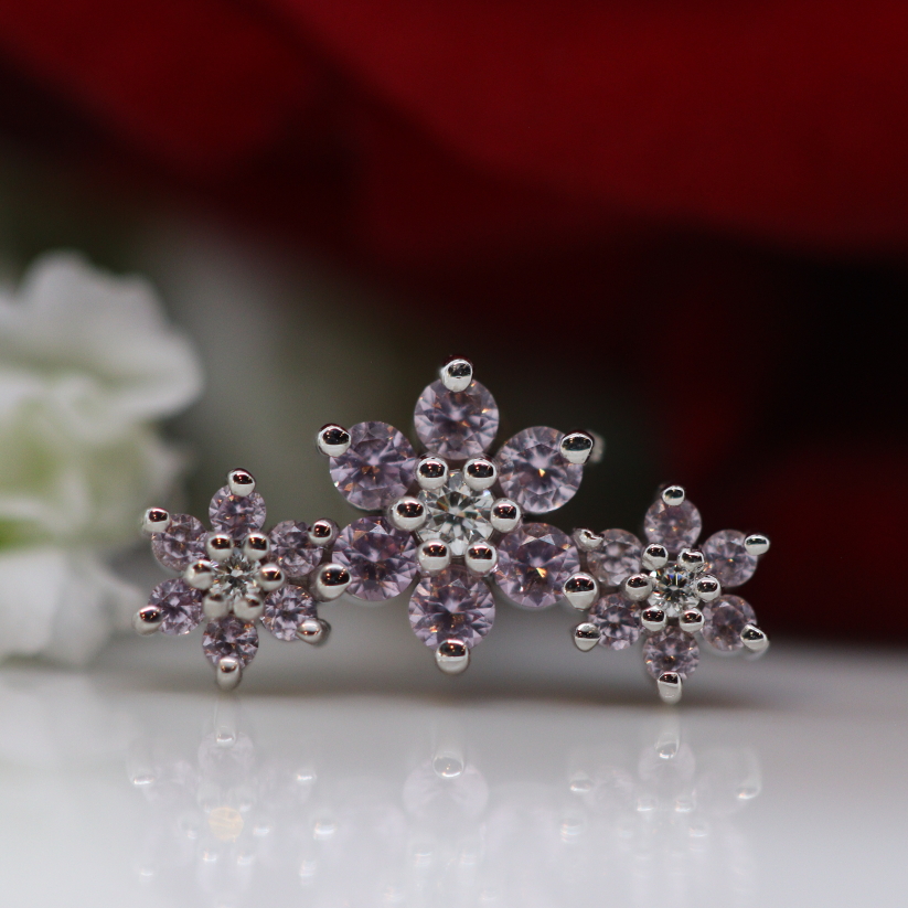 Estrella - Light pink Sapphire & White Diamond - WG
