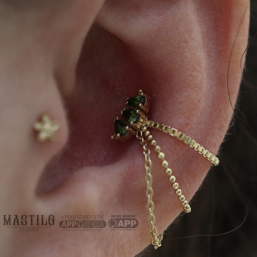 Conch piercings