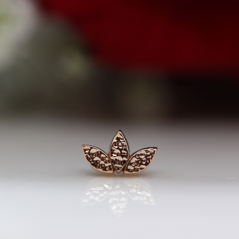 Flat marquise fan - hammered RG