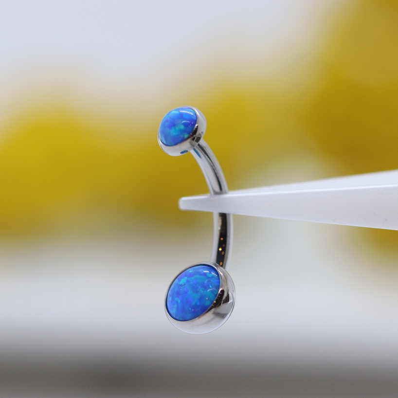 Ball-set Curved Barbell - Capri Blue