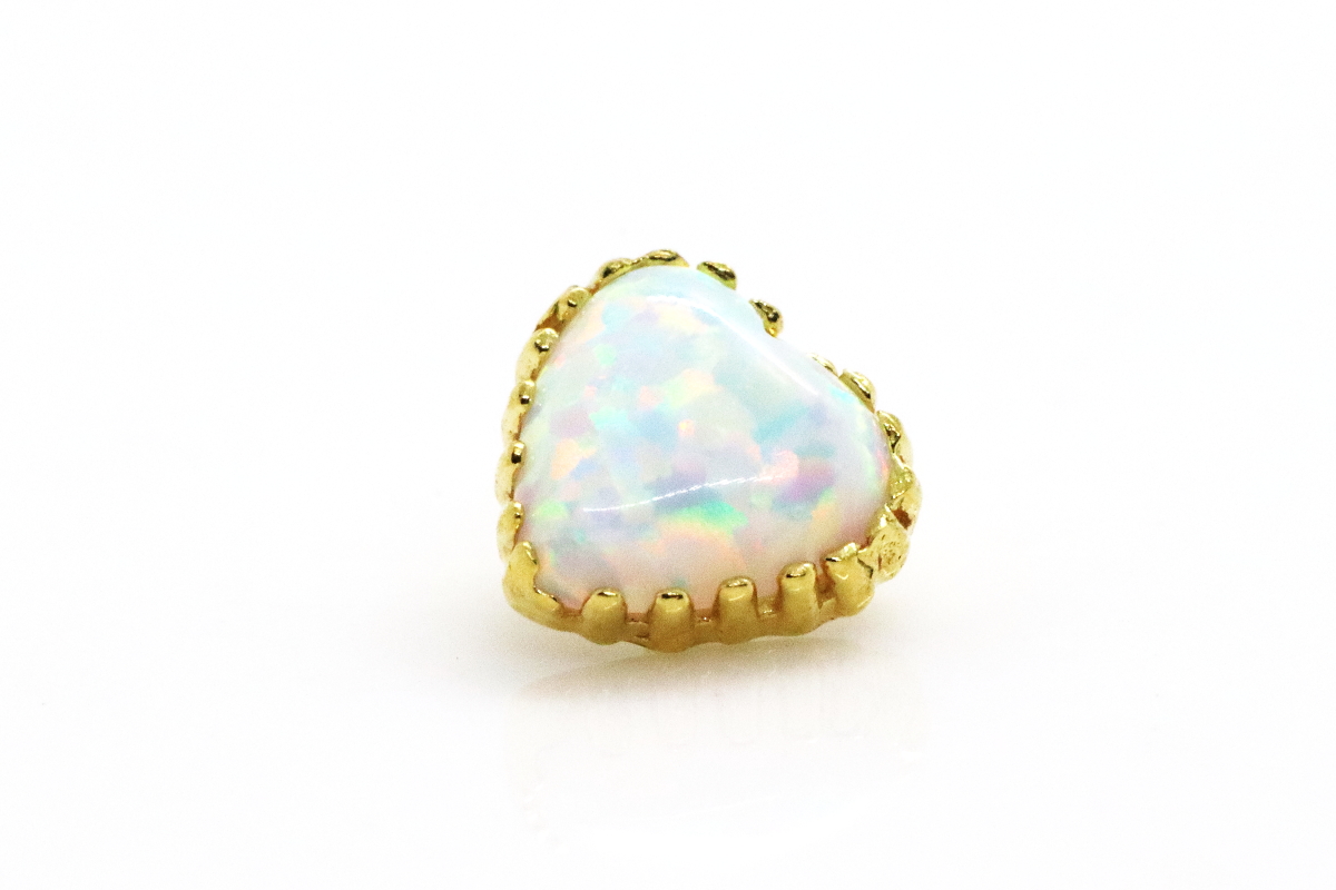 White opal heart end