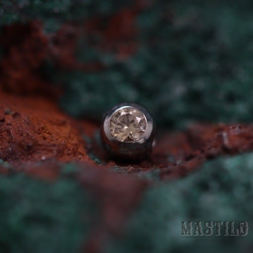 Captive gem bead - Champagne