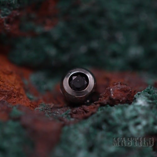 Captive gem bead - Black CZ