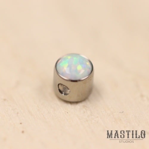 Captive gem bezel - White Opal