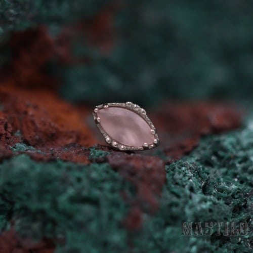 Lindsey end - dusty morganite, sandblasted - (Duplicate Imported from WooCommerce)
