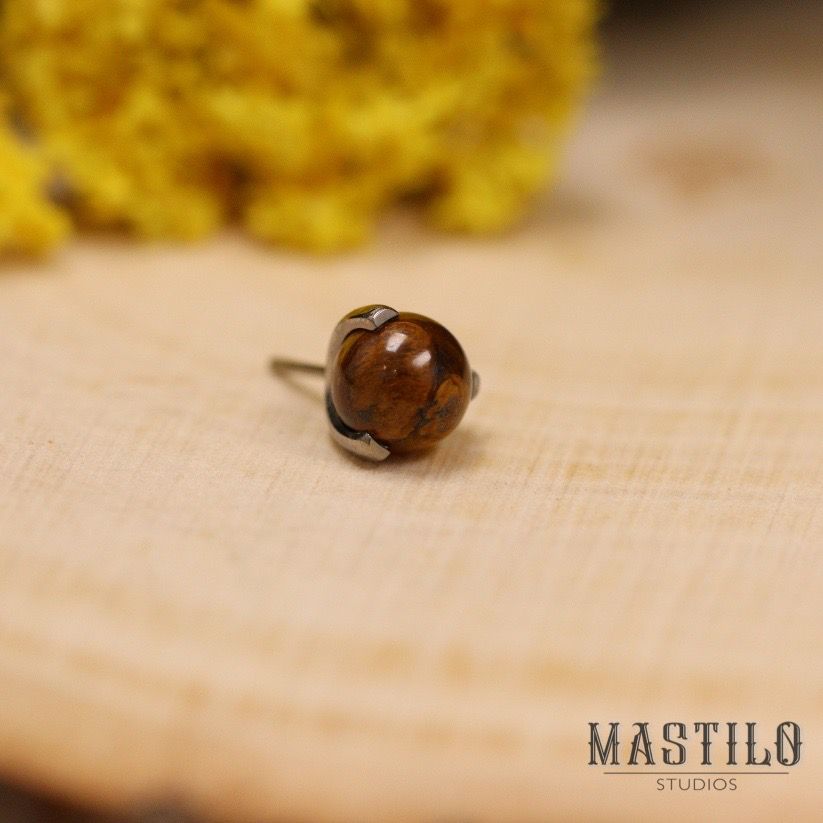Claw-set end - Genuine Tiger eye
