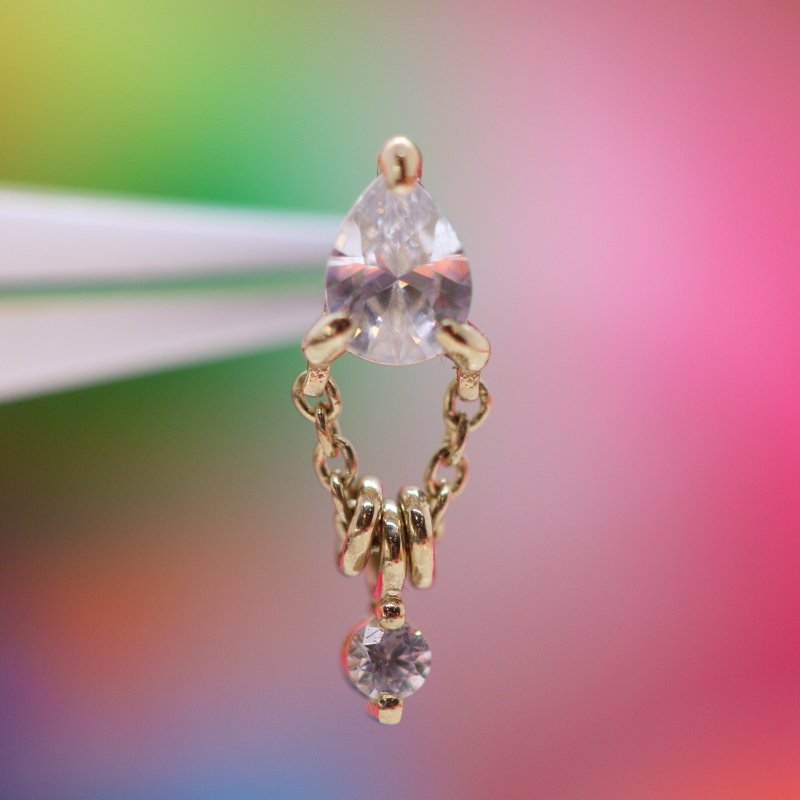 1000% - Stacked - White Sapphire - YG