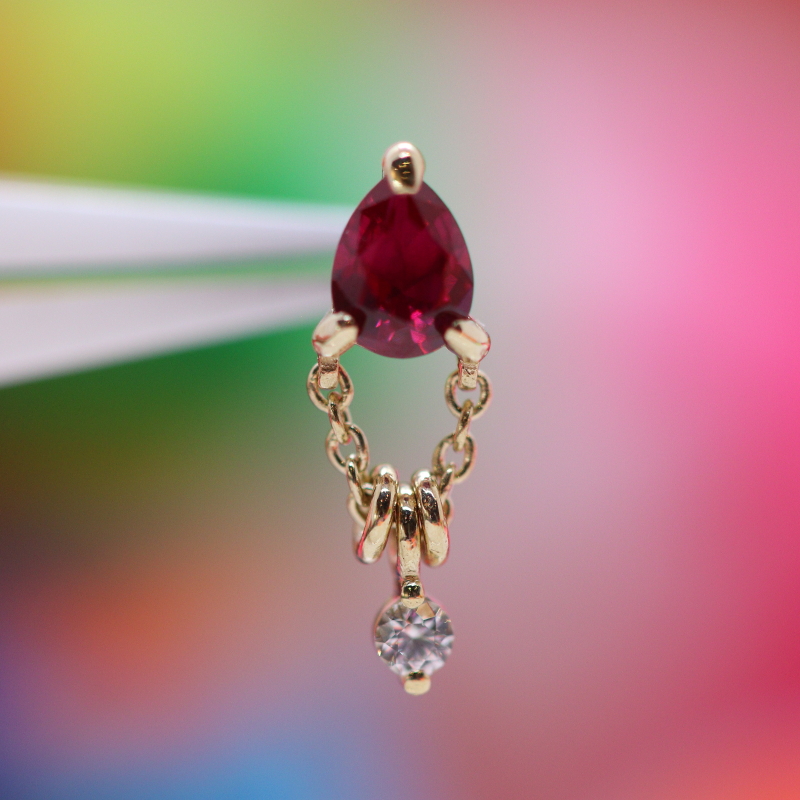 1000% - Stacked - Ruby & White Sapphire - YG
