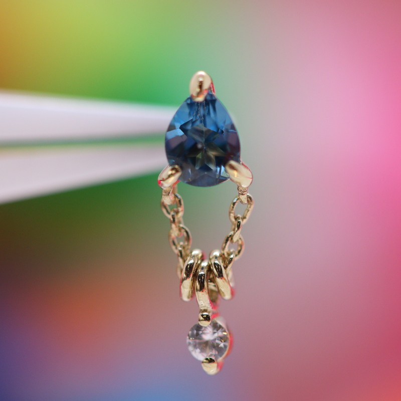 1000% - Stacked - London Blue & White Sapphire - YG