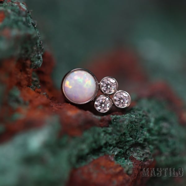 Bijoux - White opal + White CZ