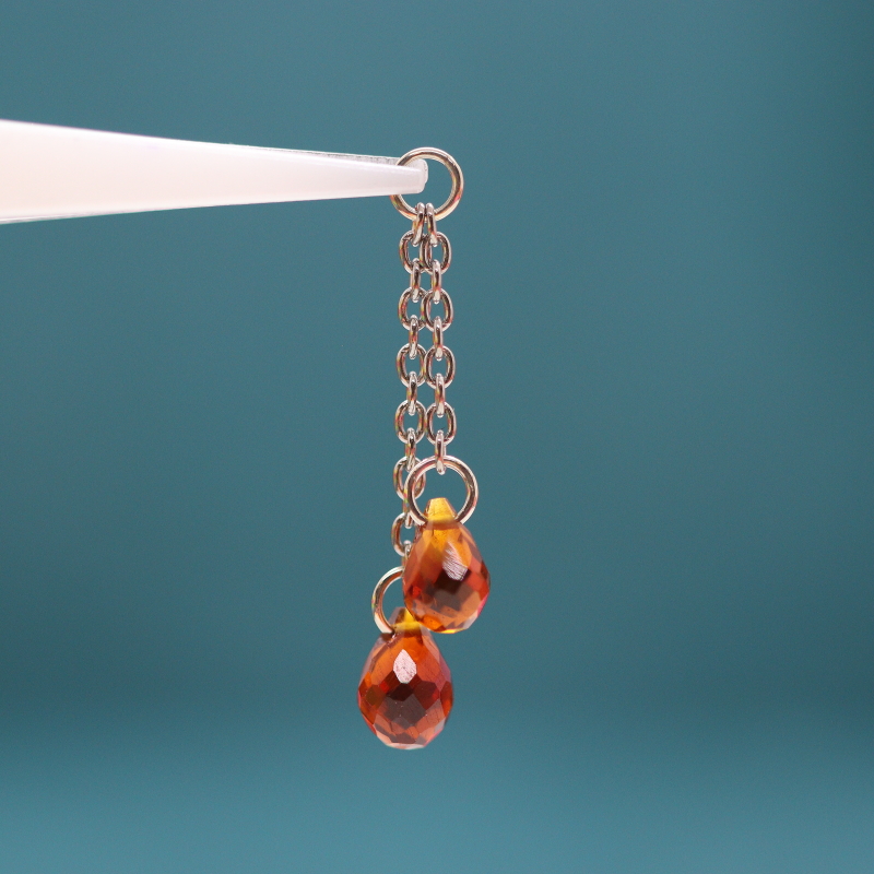Citrine briolette charm