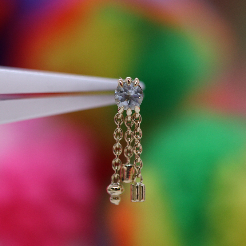 1000% - 3 drops - Pale Blue Topaz - YG