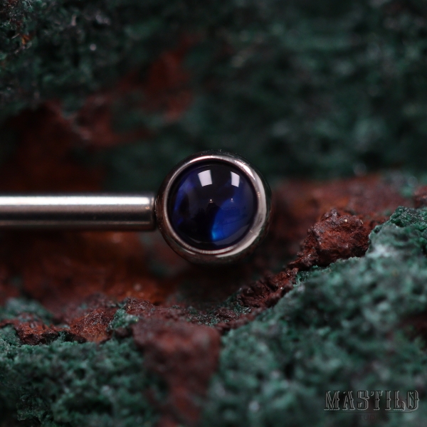 Side-set bezel-set end - Blue Paul Shell
