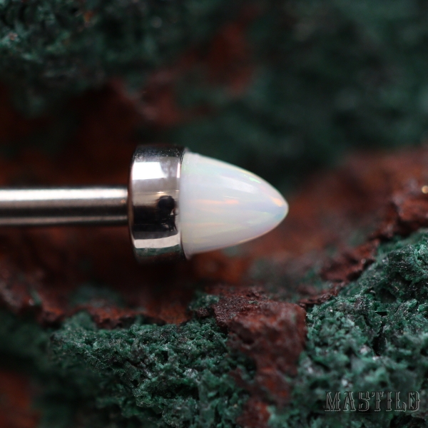 Bullet end - white opal