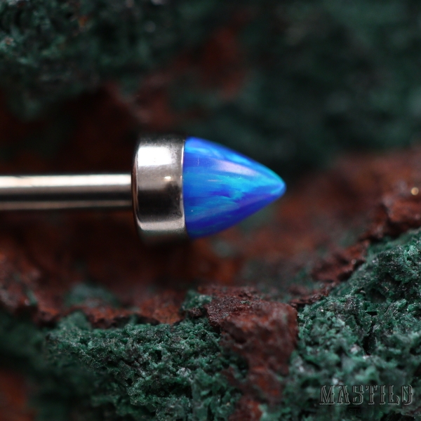 Bullet end - dark blue opal