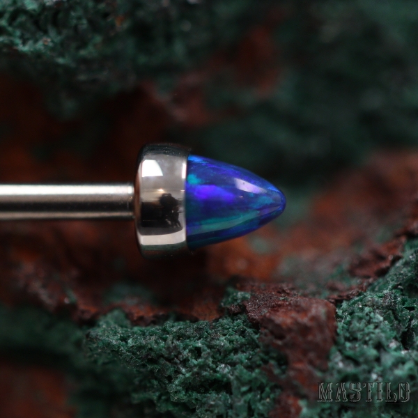 Bullet end - blue green opal