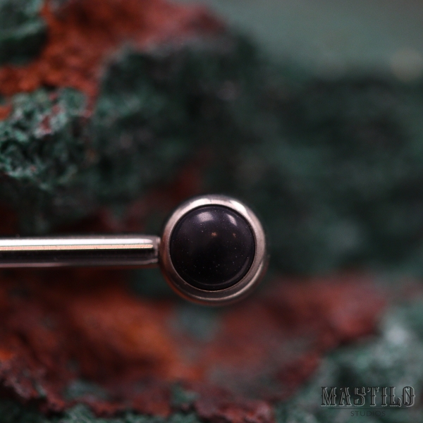 Side-set gem end - Black Onyx