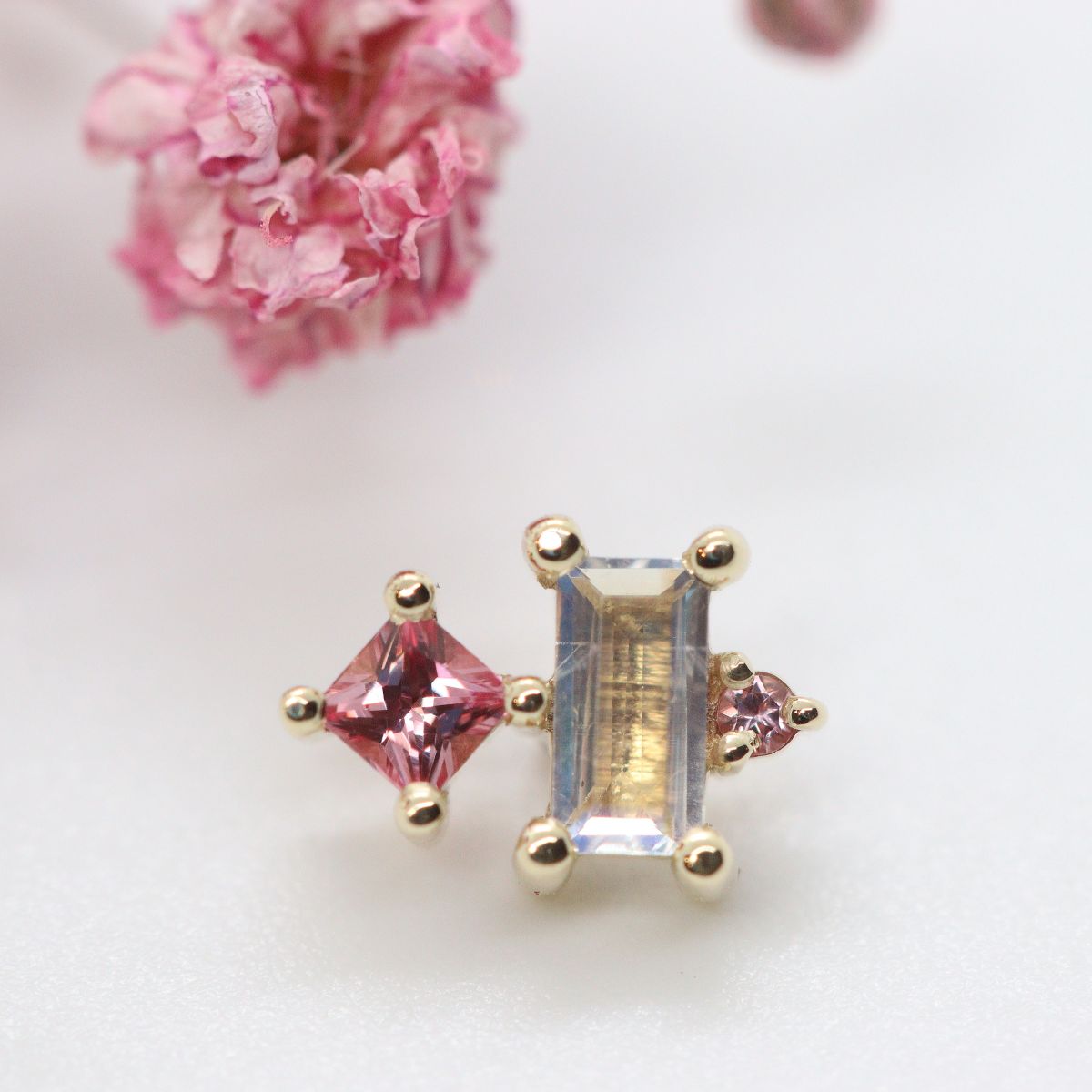 BVLA - Tetra - Padparadscha Sapphire & Rainbow Moonstone