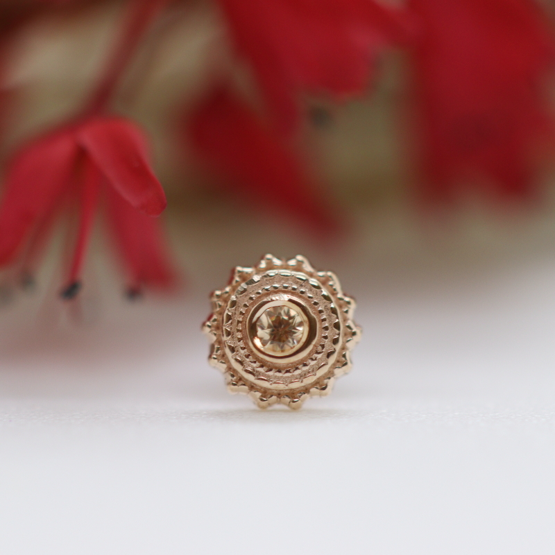 Round Afghan - Champagne Sapphire (Chatham Lab created)
