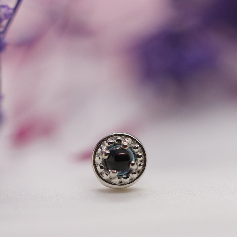 Millgrain Prong - London Blue Topaz