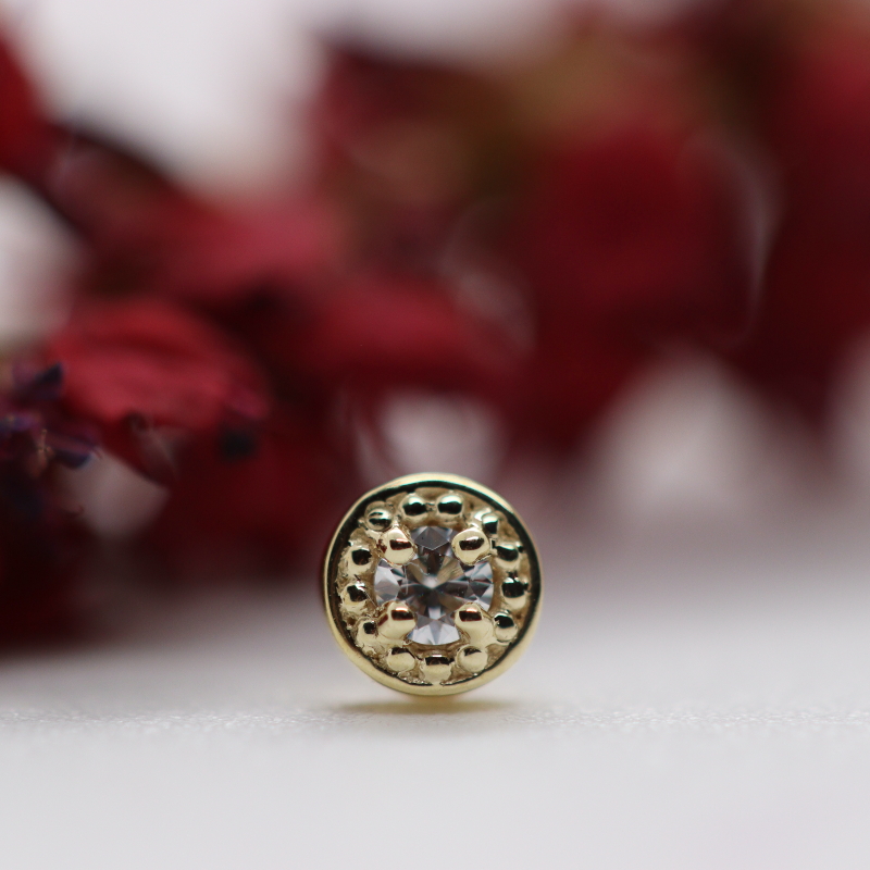 Millgrain Prong - White CZ
