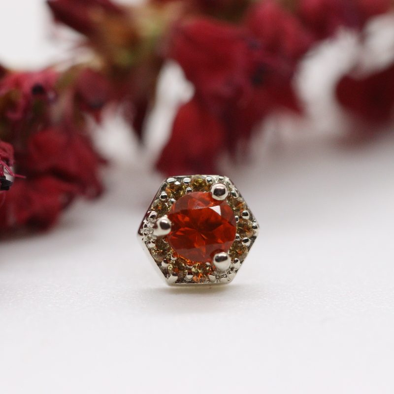 Ava - Mexican Fire Opal & Yellow Sapphire