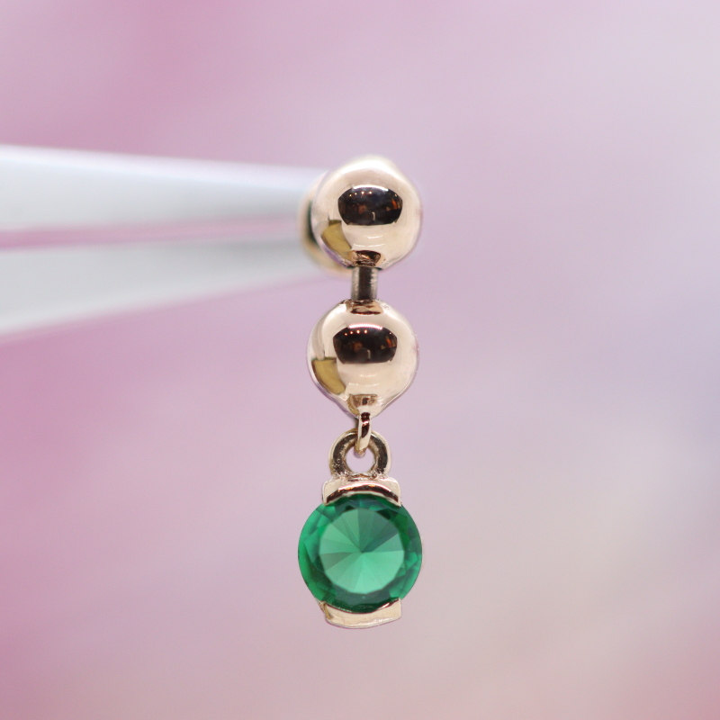 MEGA Two faced end - Lab created Green Zircon - RG