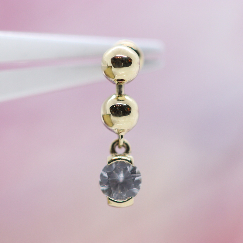 MEGA Two faced end - White Sapphire - YG