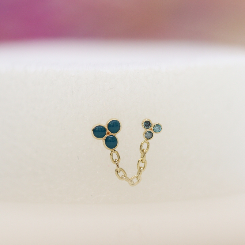 Duplex double pin end - Blue Diamond & Moody Teal - YG