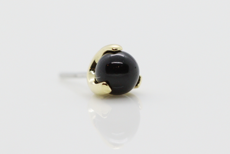 Claw-set end - Genuine Black onyx