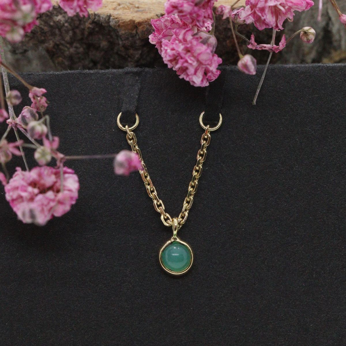 Sliding bezel chain - Chrysoprase
