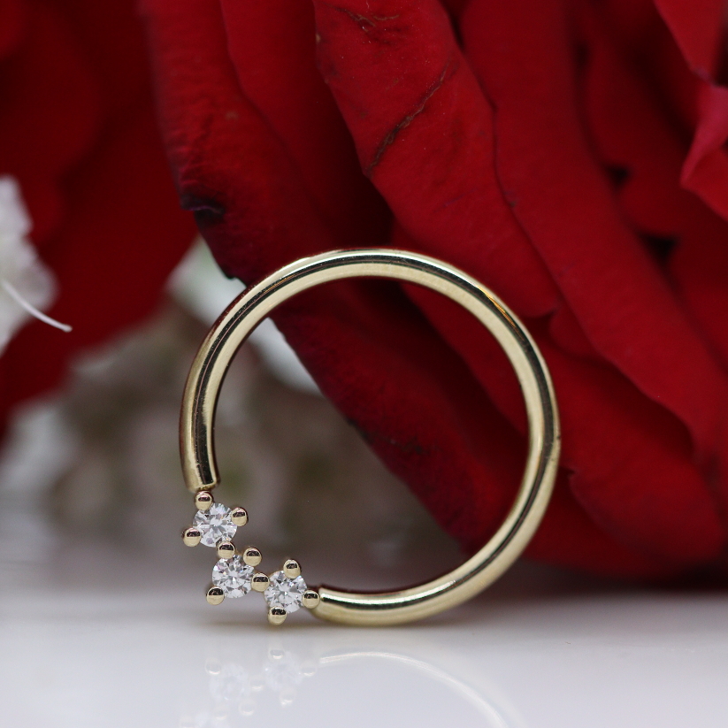Muse seamring - White Diamond - YG