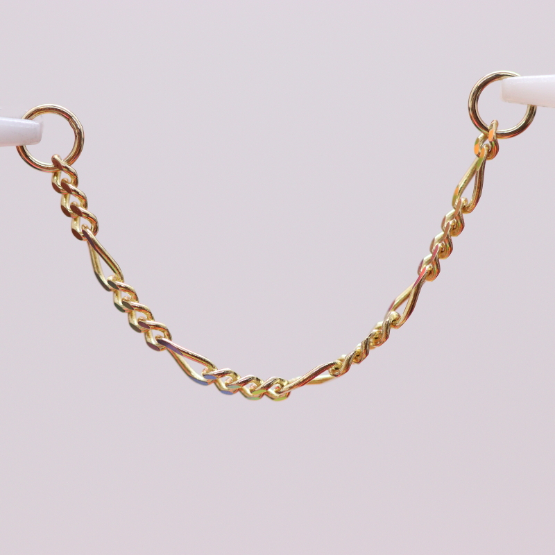 Diamond-cut Figaro chain - YG