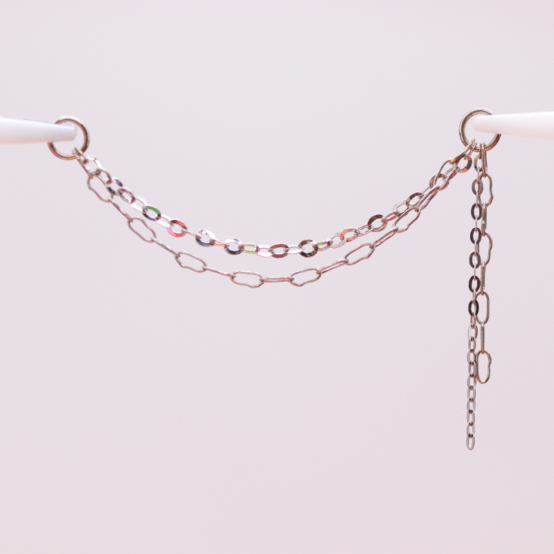 Cable chain / Micro paperclip chain - WG