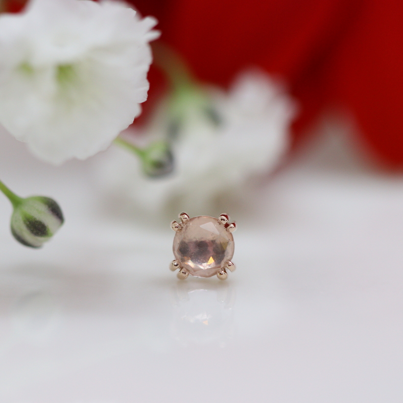 Cab Prong - Rose Quarts - Rose-cut- RG