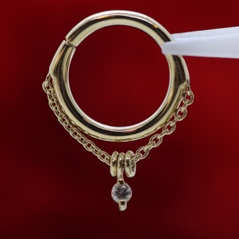 Stoned Chained Easy Ring - YG