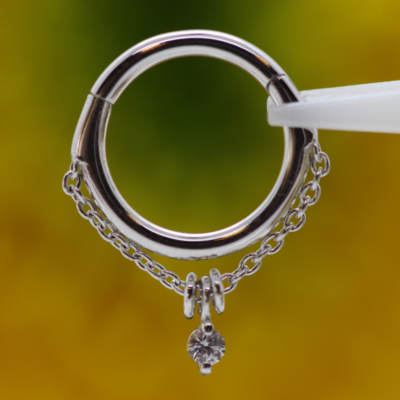 Stoned Chained Easy Ring - WG