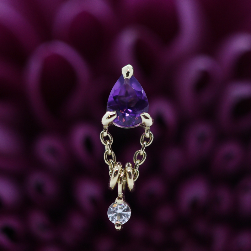 1000% - Stacked - Amethyst & White Sapphire - YG