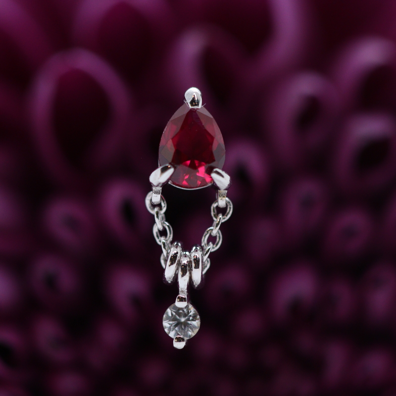 1000% - Stacked - Ruby & White Sapphire - WG
