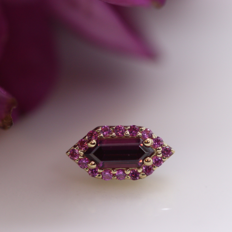 Deco Altura - Hot Pink Sapphire & Rhodolite - YG