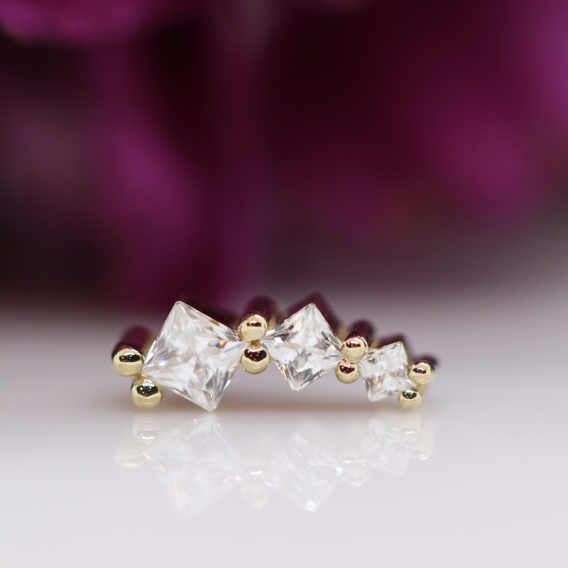 Tiny Sher - White CZ - YG