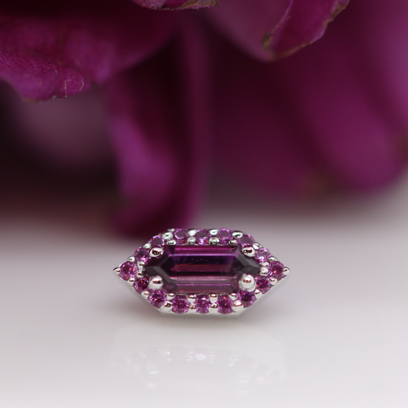 Deco Altura - Hot Pink Sapphire & Rhodolite - WG