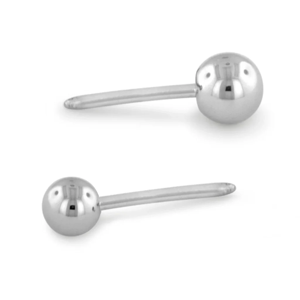 Threadless curved barbell ball